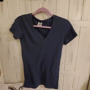 victoria secret pink tee heathered navy blue
